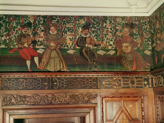 Teil des bemalten Frieses im Großen Saal, um 1575-85